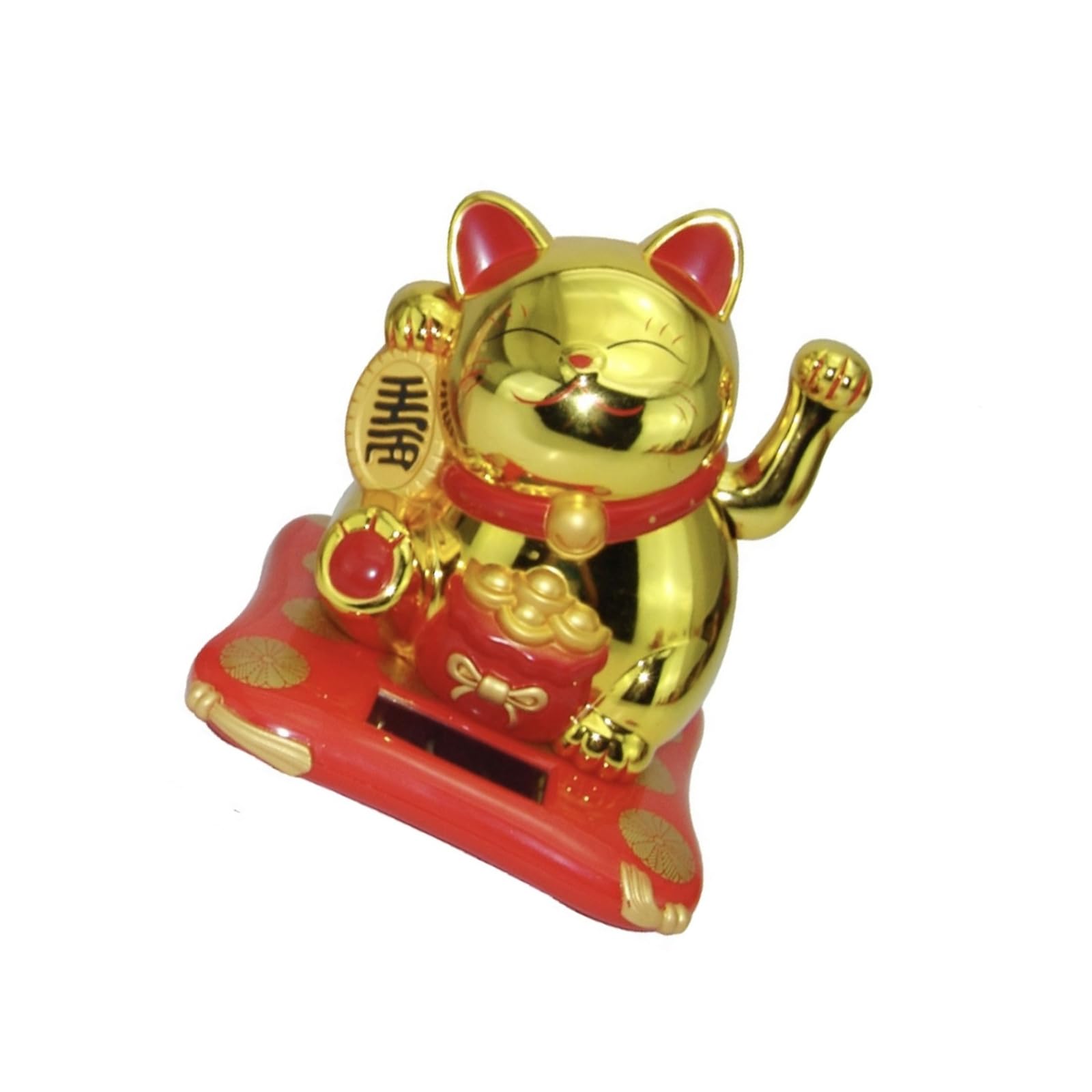 Piceioep Japanese Solar Run Nodding Puss Statue 5.5 Inch Auto Deck Decor Polystyrene Solar Successful Puss Statue
