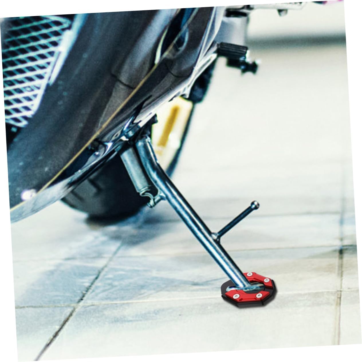 Alipis 2pcs Motorcycle Kickstand Pads Side Stand Extension Plate for Enhanced Stability and Support Compatible