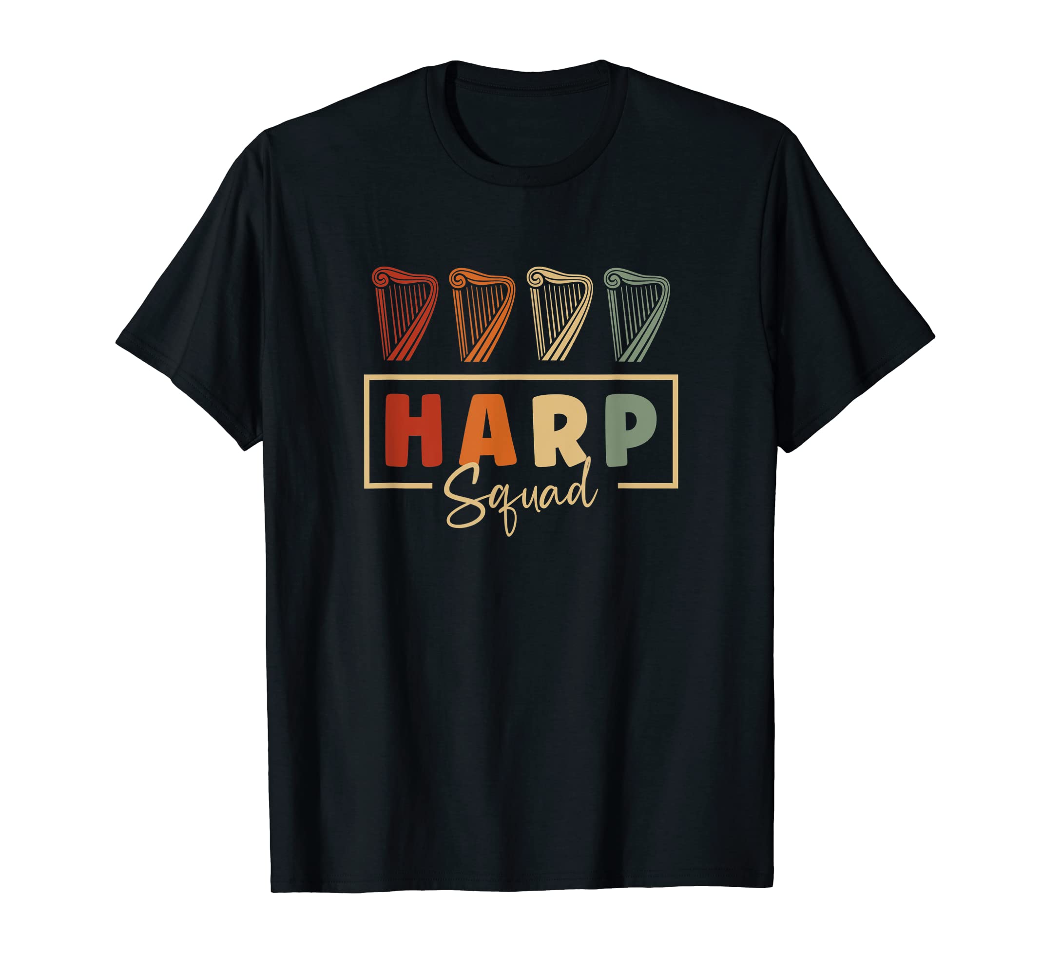 Harp Gift For Men Musician Instrument Harp PlayerHarp Squad Harper Musician Musical Instrument Harp Player T-Shirt
