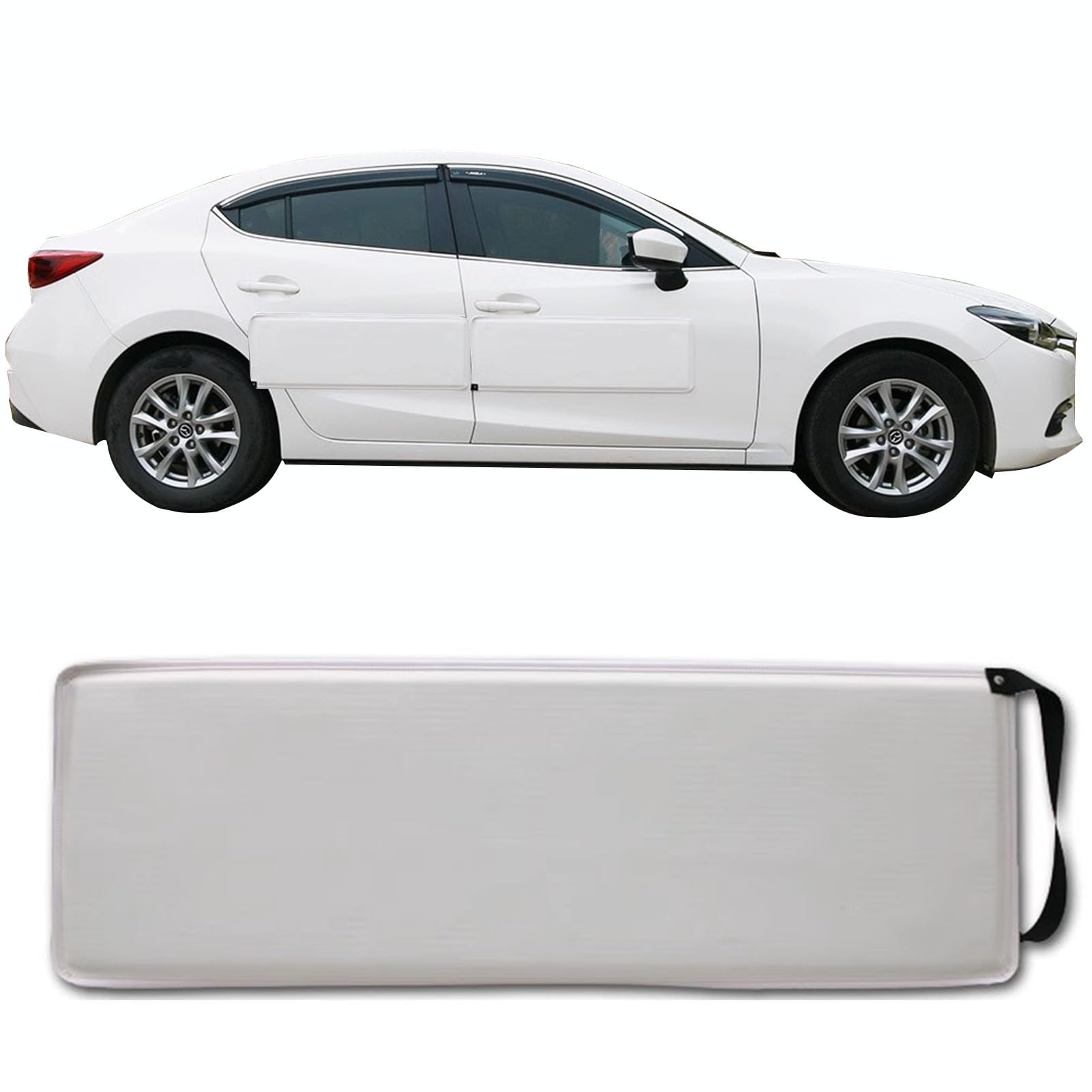 2 pezzi Protezione per Auto portiera, Rimovibile e Magnetizzato Protettore Auto Porta, Evita Ammaccature e Strisce, Nero (87x32cm) (Bianco, 87x32cm)