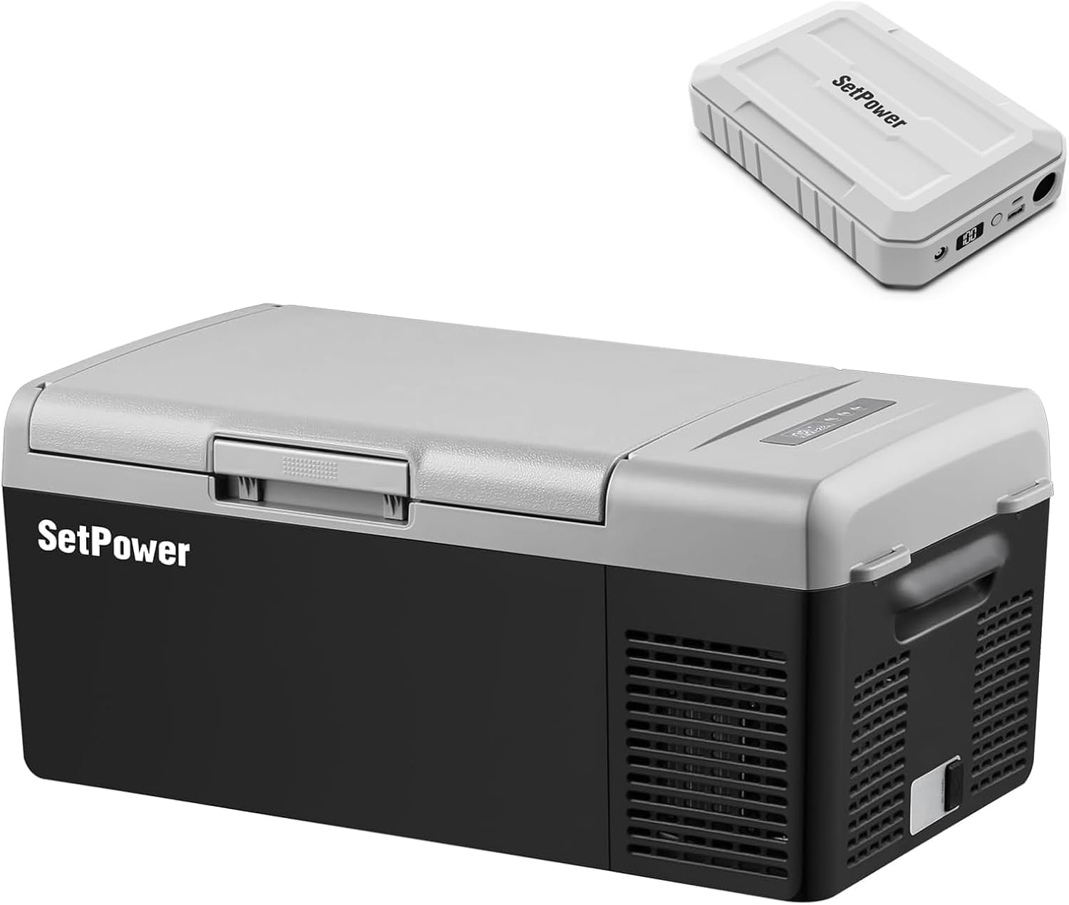 Setpower FC15 Car Refrigerator with PG216 Portable Power Station, -4?-68?, Car Cooler for Van,Truck,RV,SUV,Truck