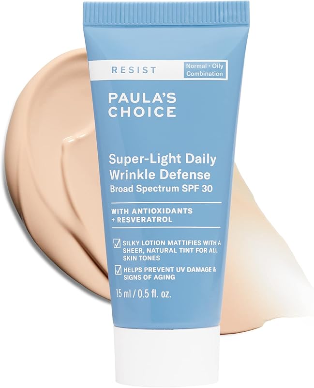 RESIST SPF 30 Wrinkle Defense Mineral Sunscreen, 0.5 Fl Oz | Face Sunscreen for Oily Skin, Matte Tinted Face Moisturizer, UVA/UVB Protection, Fragrance-Free