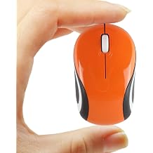 Colorful 2.4G Wireless Mouse, Ergonomic Compact Cute Portable Small Computer Mouse, 1200 Sensitivity Level Compatible with Windows, Laptops, and TabletsPerfect for Girls Office Orange