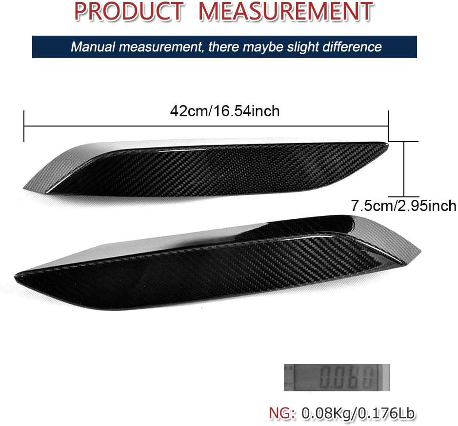 Dry Carbon Fiber Eyelid Cover for BMW F80 M3 & F82 F83 M4 2015-2019 Front Bumper Air Vent Lip Spoiler Chin Splitter Fog Lamp Trim Factory Outlet