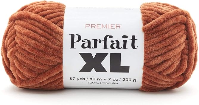 Premier Yarns Parfait XL Yarn, Ideal for Crocheting and Knitting, Jumbo Weight, Chenille, Rust, 7 oz, 87 Yards