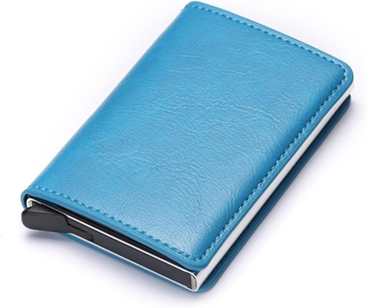 Women's Wallets Customized Smart Men Wallet Business Card Holder Wallet Aluminum Metal Case Box Mini Credit Card Wallet Purse(Size:Schwarz)