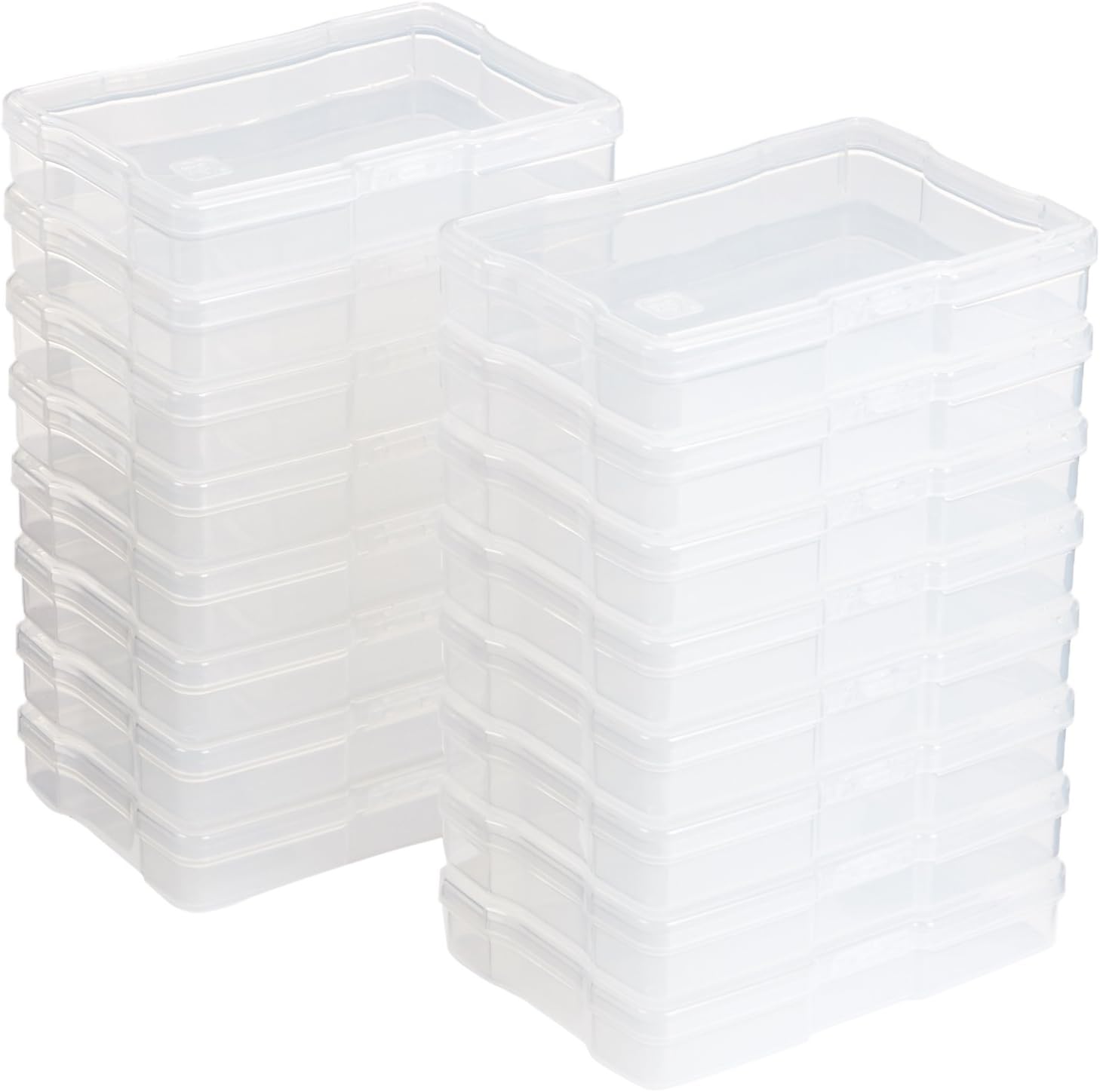 IRIS USA 4" x 6" Photo Storage Craft Keeper, Main Container with 16 Organization Cases for Pictures, Crafts, Scrapbooking, Stationery Storage, Protection and Organizations, Violet/Clear