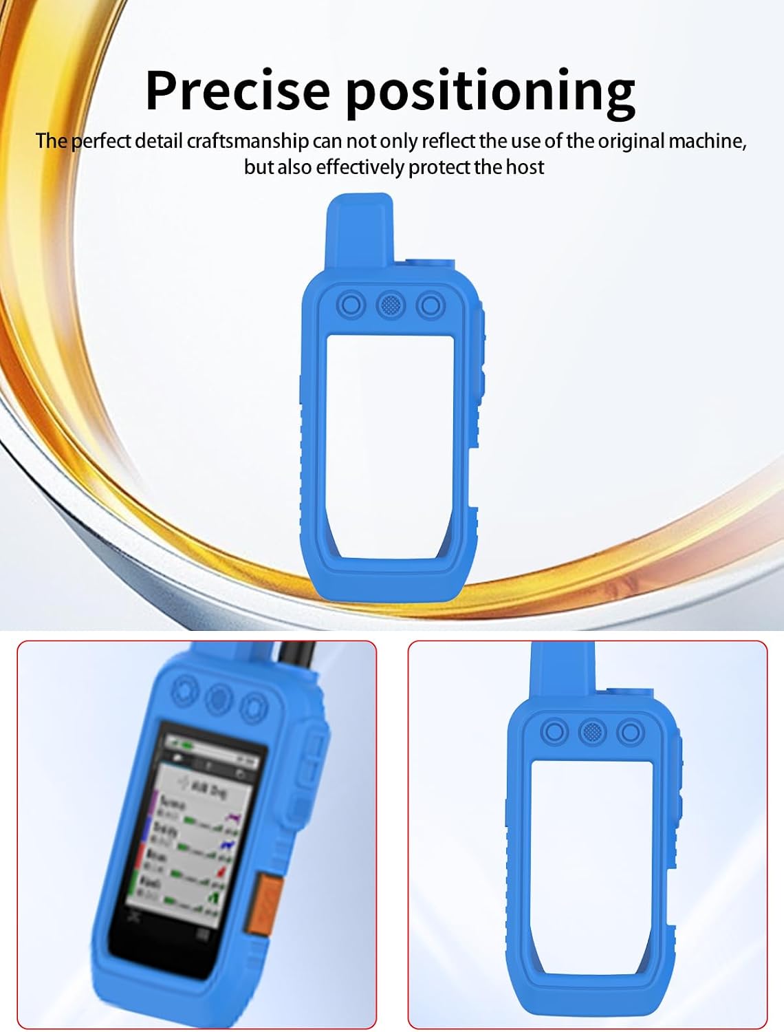 Case for Garmin Alpha 200i/Alpha 300i Dog Tracking, WUNIAK Soft Silicone Protective Portable Scratch Shock Resistant Shell Case with Screen Protector for Garmin Alpha 200i/Alpha 300i，Blue image 4