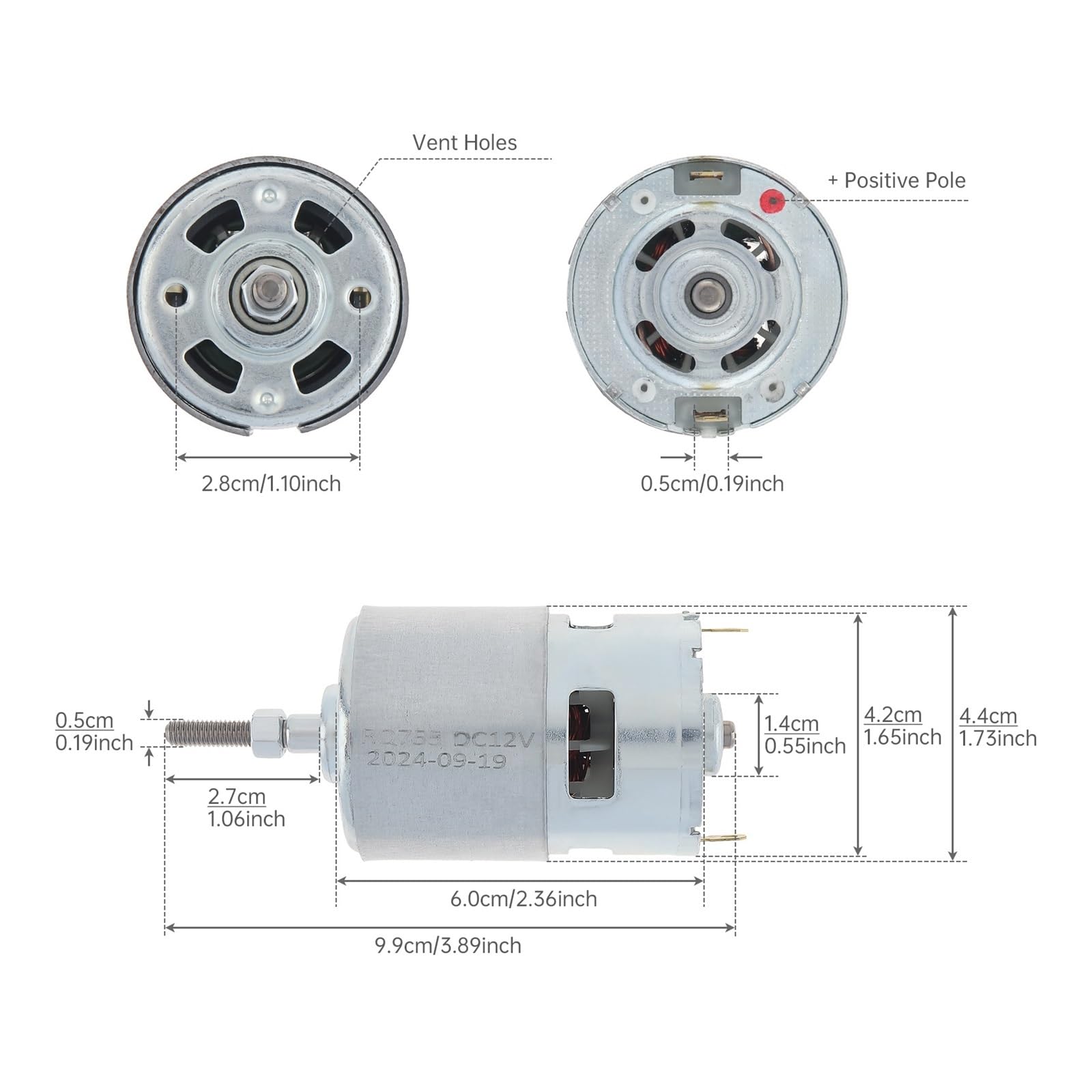 Motor De CC 755 De 12 V/21 V For Cortacésped. Reemplaza El Motor De Una Desbrozadora Inalámbrica Con Eje Largo.(21V)