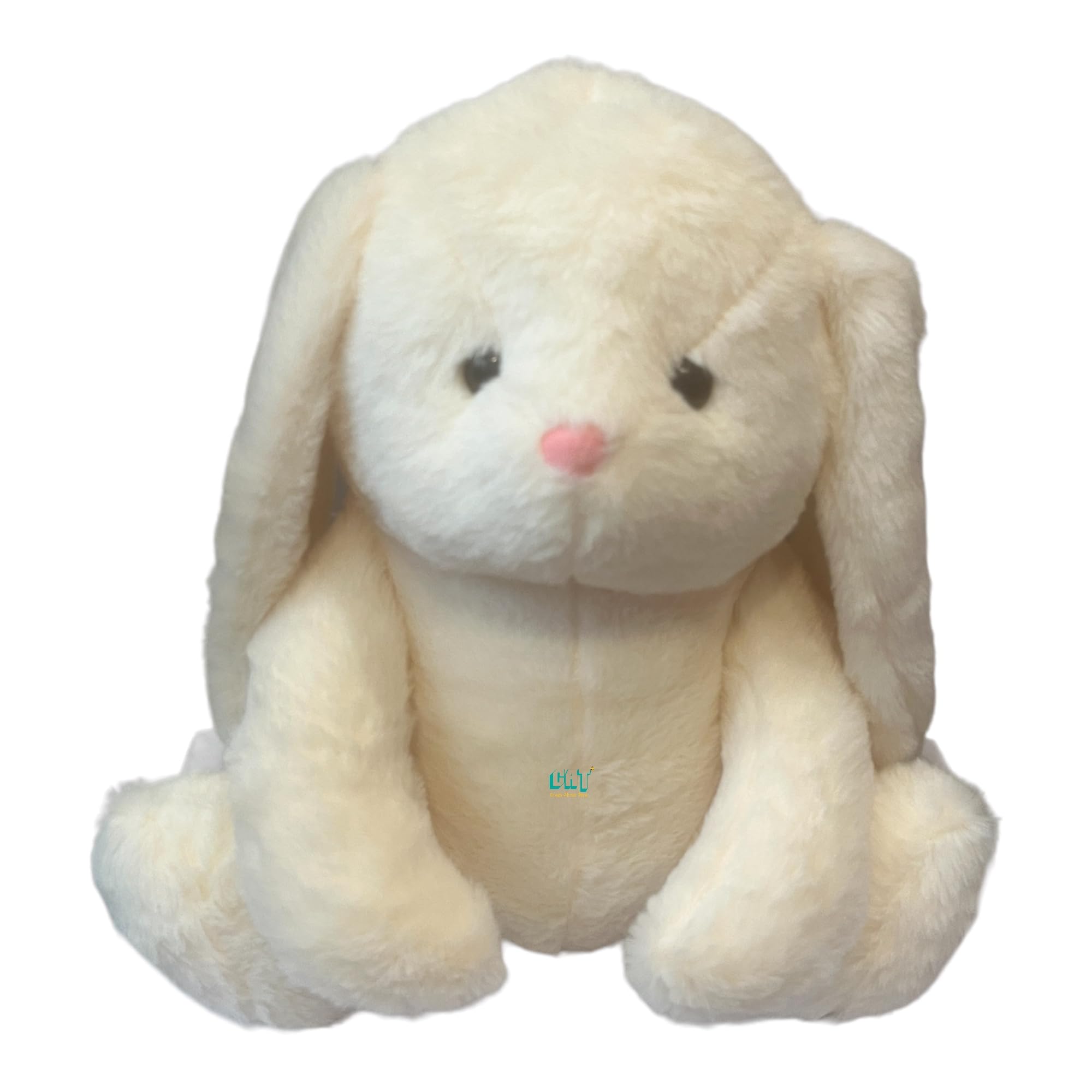 Crazy About Toys - Cute White Bunny Soft Toy for Boys/Kids/Girls| Plush Snowy White Fur | Tiny Pink Nose | Huggable Rabbit with Floppy Ears | Safe | -35cms