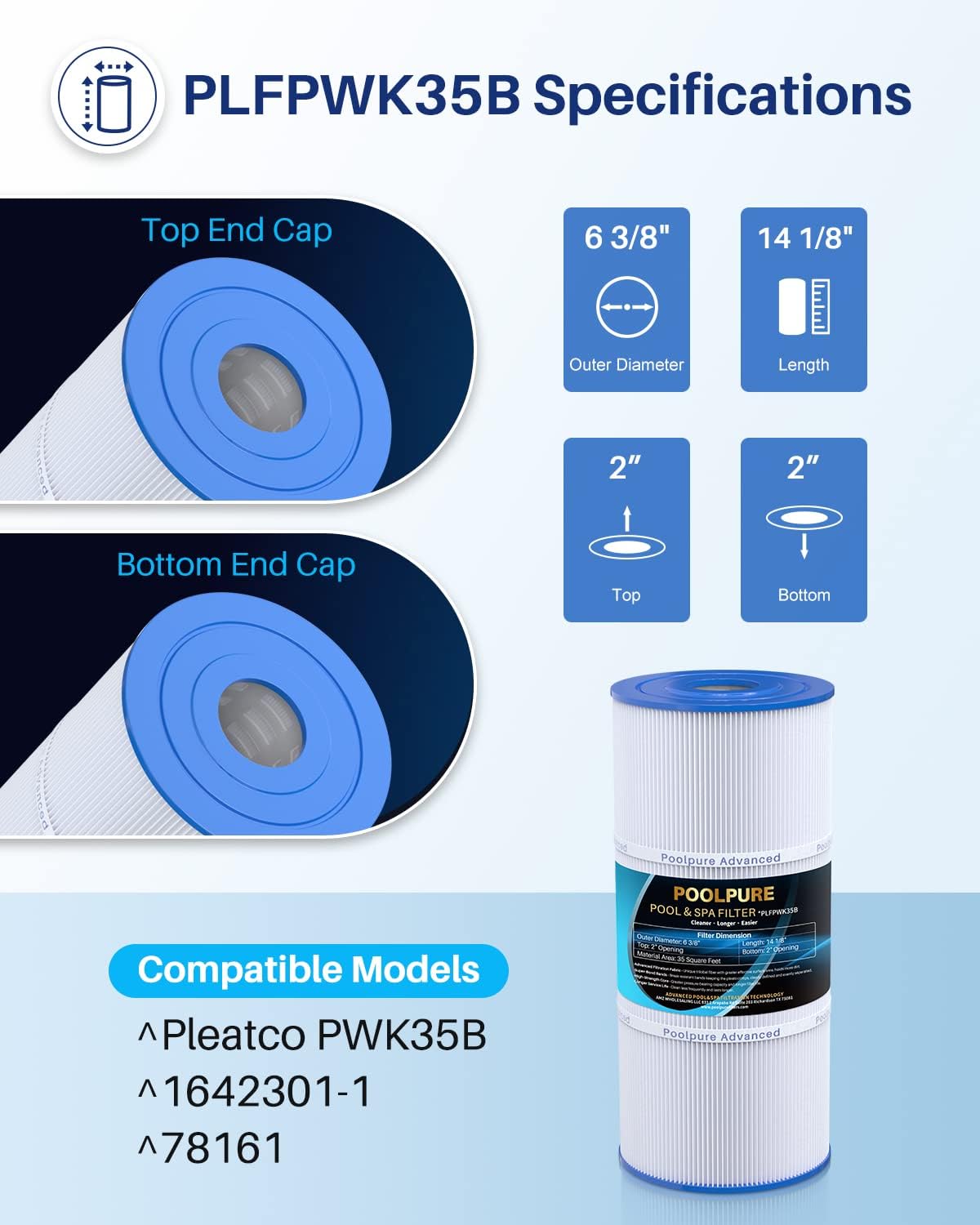 Amazon.com : POOLPURE PWK35B SPA Filter Replaces Hot Springs