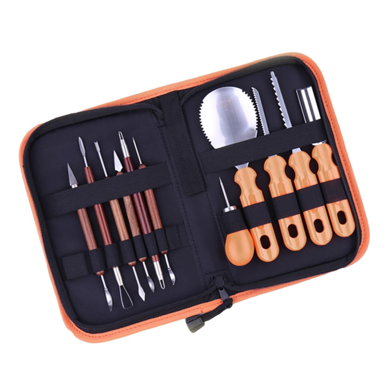CIYODO 12pcs Halloween Pumpkin Carving Tool Set Carving Sculpting Kit Abs Handle Stainless Steel Double-sided Detailing Tools for 3d Carving