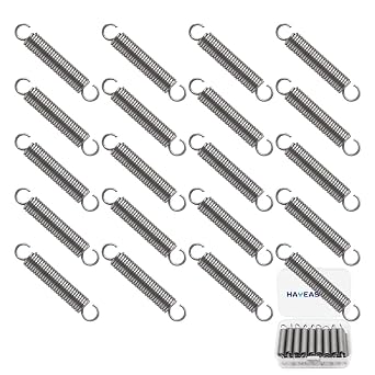 20PCS SP9600 Small Extension Spring 1/4 Inch x 1-1/2 Inch Stainless Steel Mechanical Springs with Hook Ends HE027
