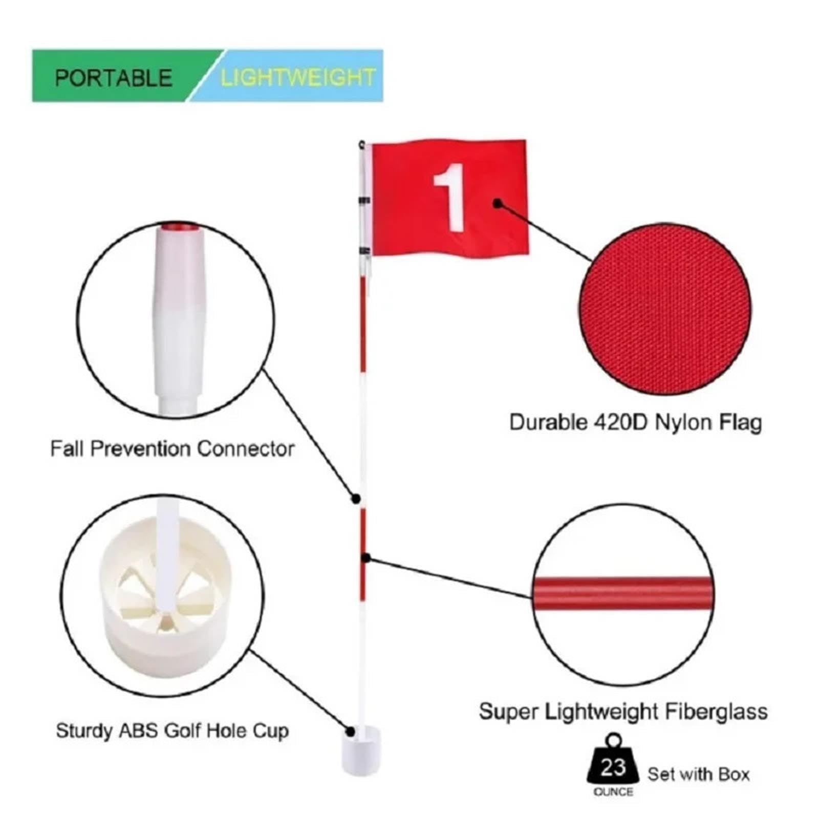 Golf Ansteckflaggen Golf Flagsticks Flags Hole Pole Cup Set