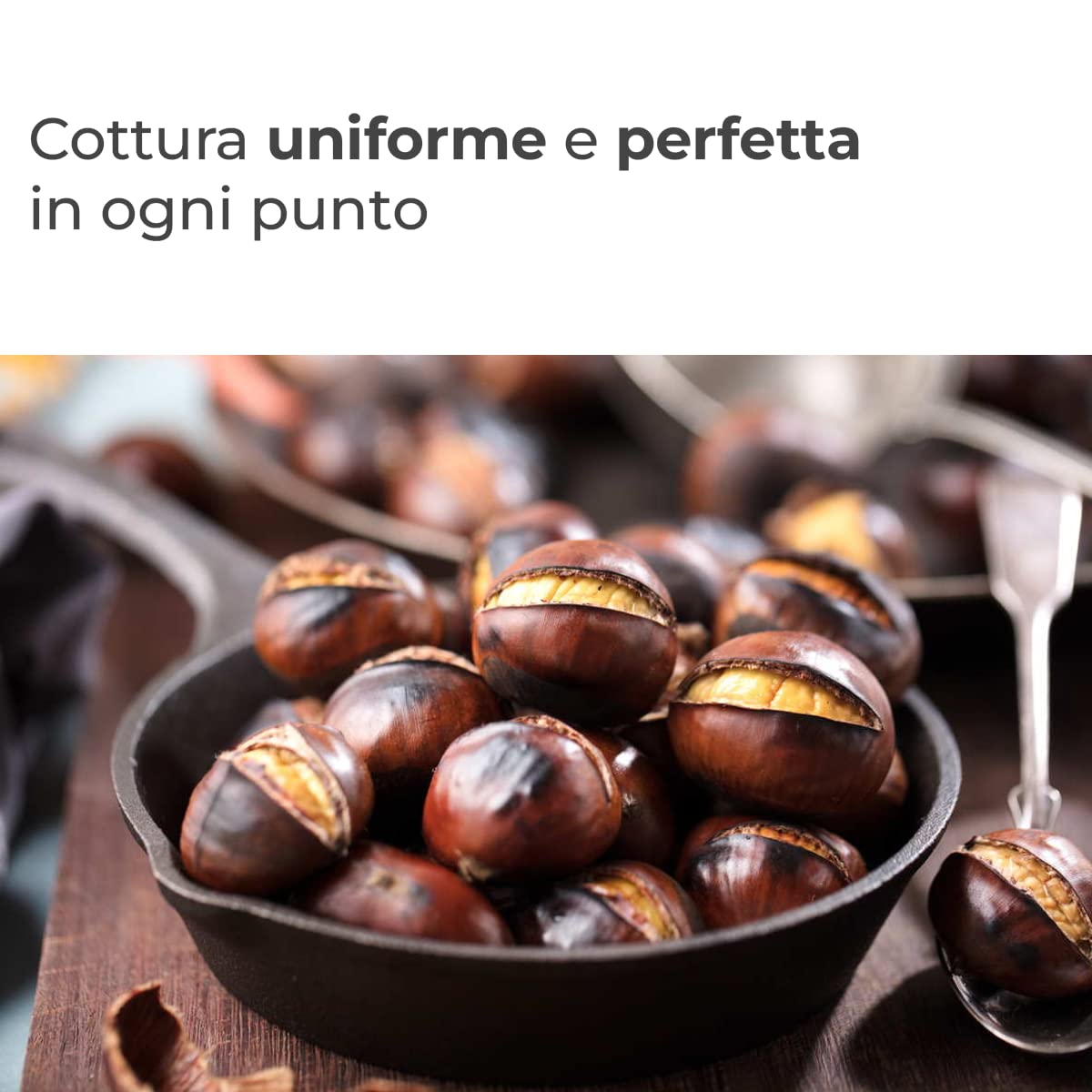 Cuoci Gira Castagne a GAS Tostacastagne Rullo Professionale per Caldarroste Cuocicastagne da Sagra Arrosto INOX rotante elettrico con motore e fornello (1 Kg)