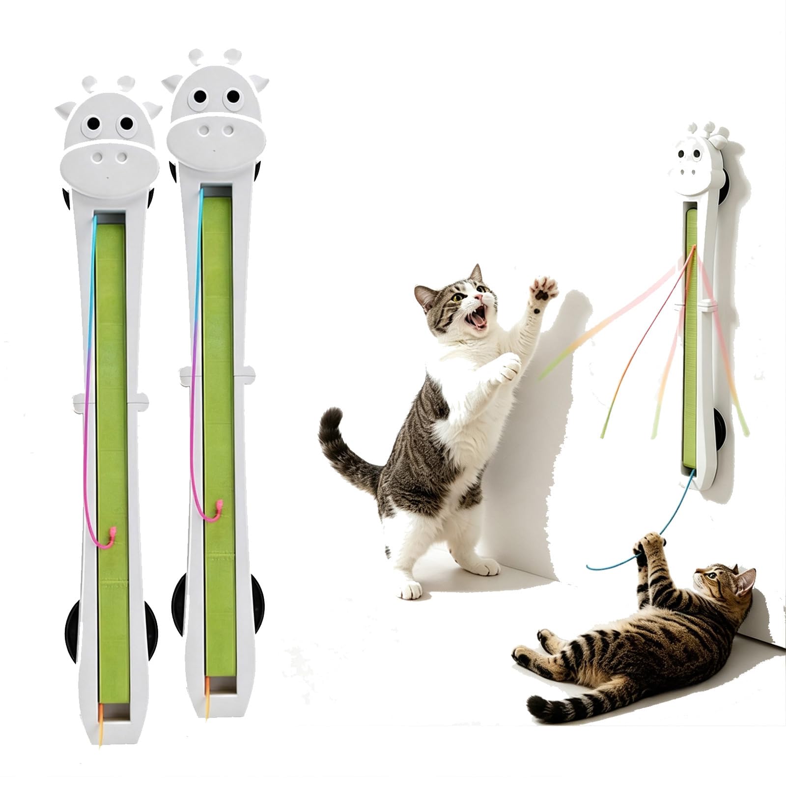 Adius Juguete Interactivo para Gatos, Cuerda Recargable por USB de Movimiento Automático para Montaje en Pared, Hogar Diversión Estimulación Mental Simulación de Caza (2)