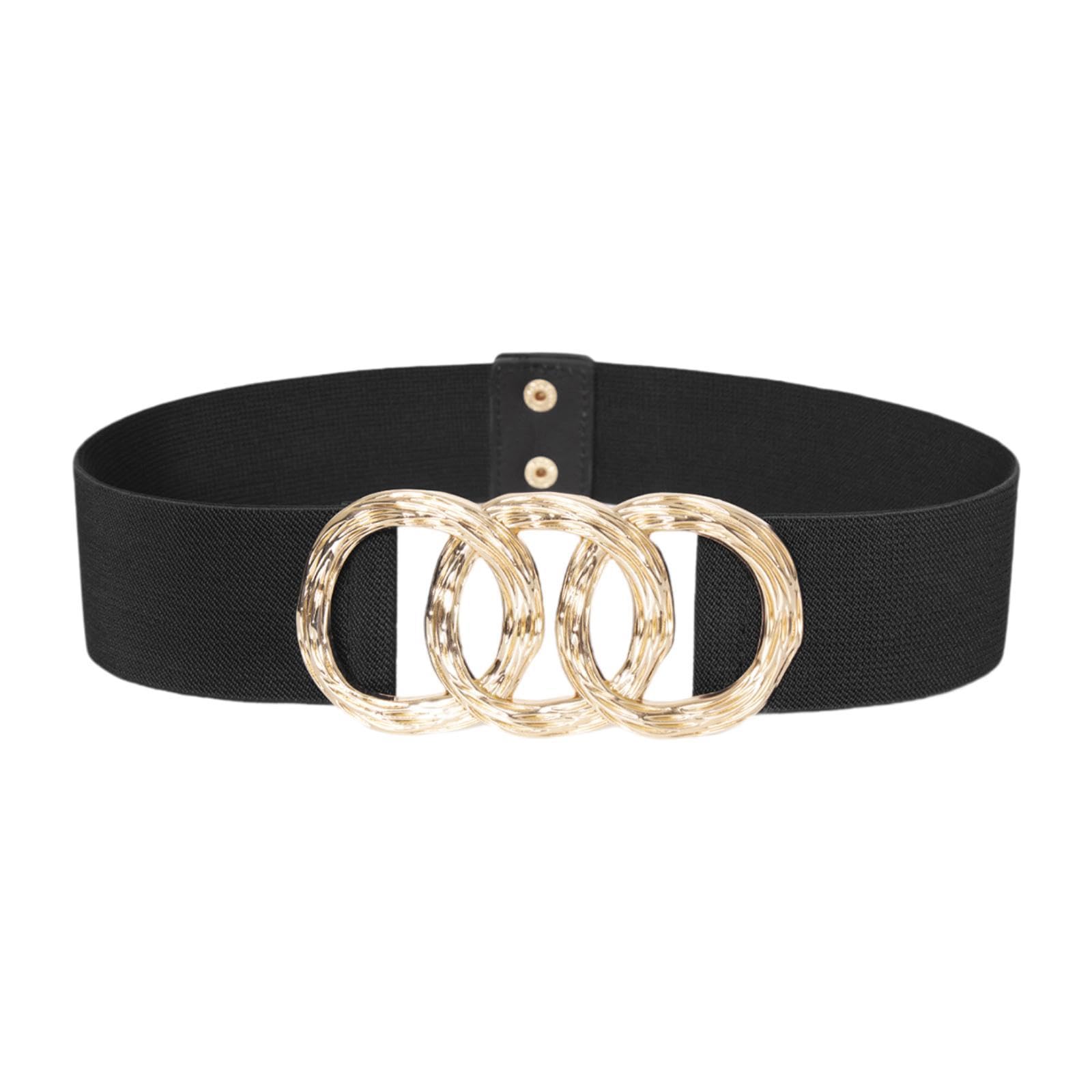 nivaa Women Dress Belts Clothing Accessories Casual Wide Stretchy Waist Cinch Belt Black-picture-33