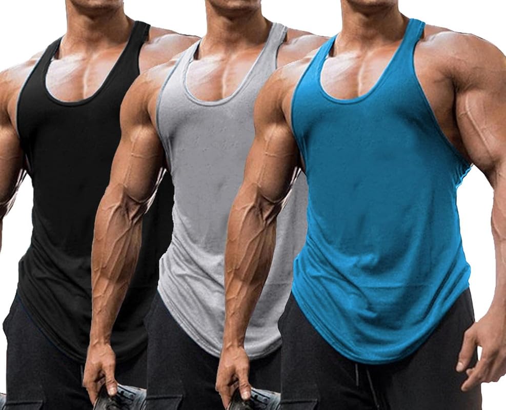 THE BLAZZE Men's Tank Tops Muscle Gym Bodybuilding Vest Fitness Workout Train Stringers L2629-image-30