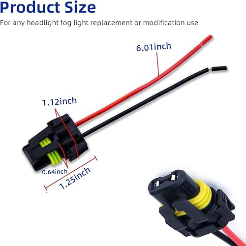 Miniatura 2 de Kewucn 2 unidades OEM 9005 9006 9012 HB3 HB4 hembra adaptador de cableado conector de cable, accesorios de repuesto de cable de portalámparas serie