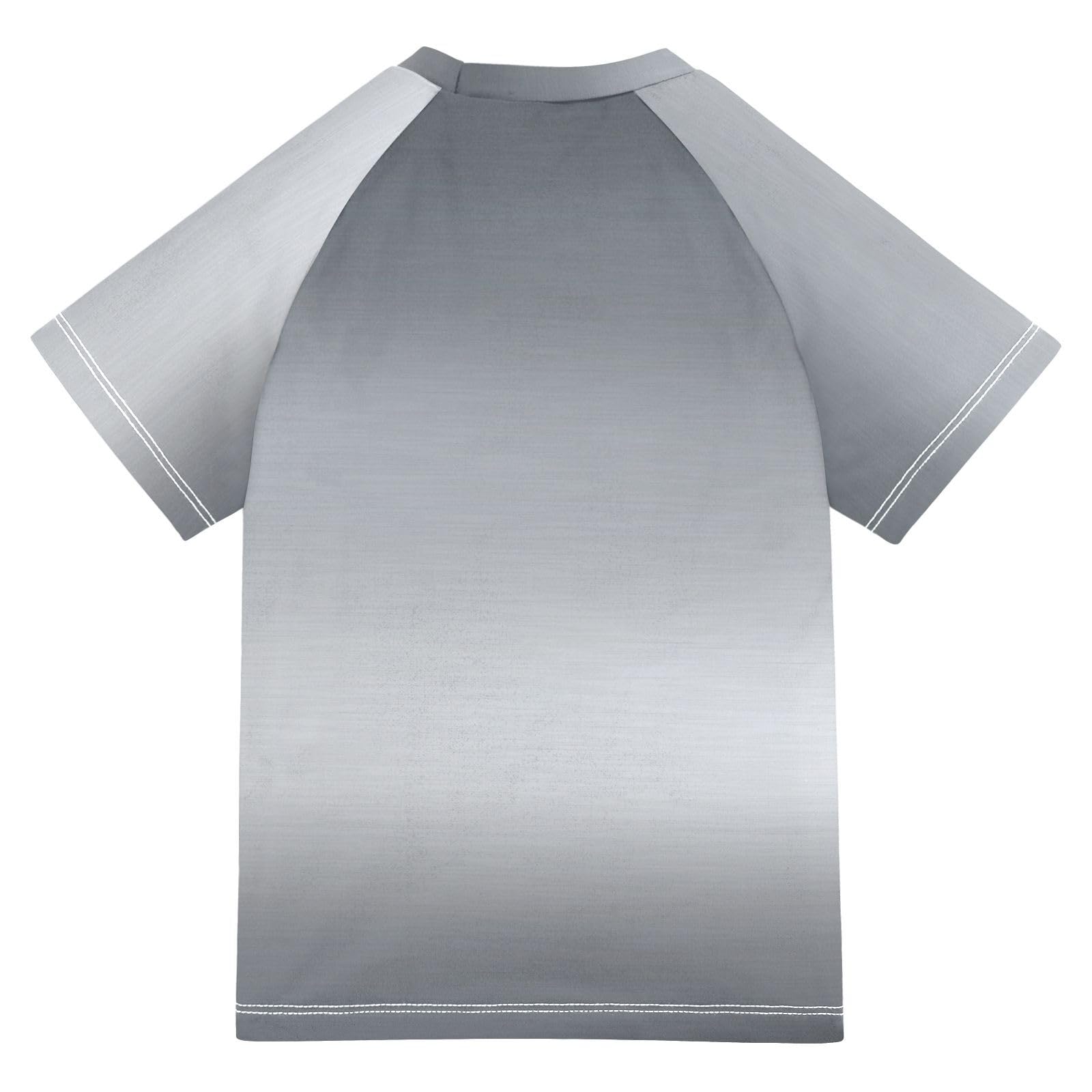 Rash Guard Bathing Suit Girls Short Sleeve Girls Swimsuit 9T Silver Metallic Gradient Scratches Titan Steel