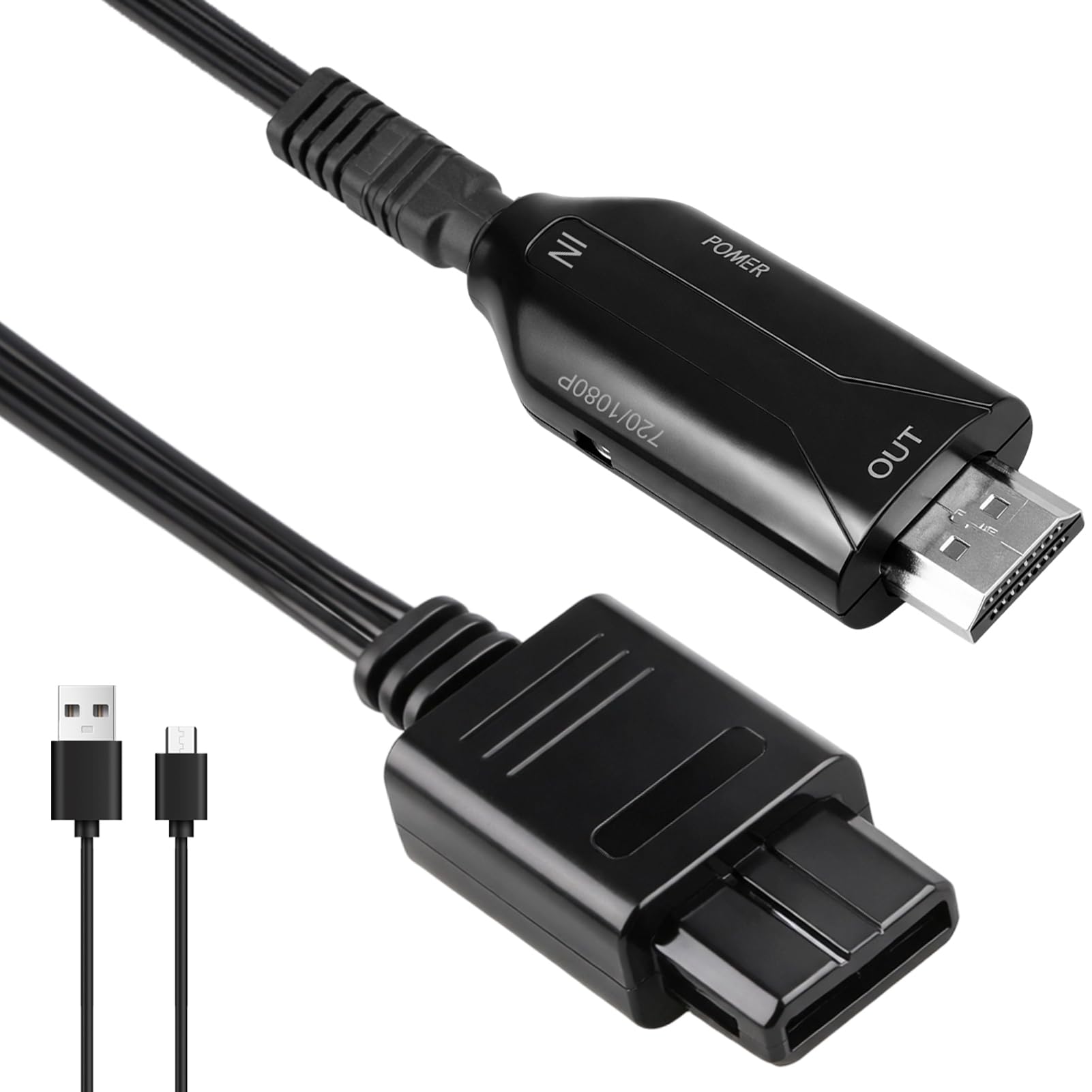 Convertidor N64 a HDMI Adaptador N64 a HDMI 1080P Convertidor Audio Video de Plug and Play para NGC Gamecube y SuperSNES a Interfaz Multimedia HD