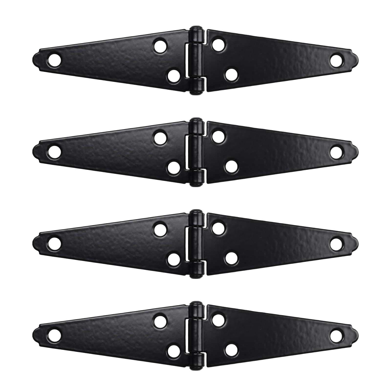 T Tulead Door Hinges Iron Strap Hinges Gate Hinge 4-Inch Shed Hinge Pack of 4 with Mounting Screws