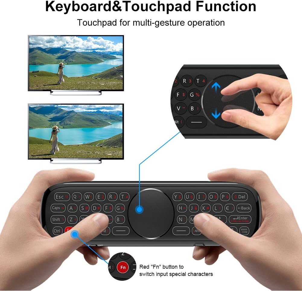 Air Mouse,WeChip W2Pro Backlit Mini Wireless Keyboard,Voice Remote Control,2.4G IR Learning Remote for Android TV Box/PC/HTPC/IPTV/Windows/MAC OS/Projector