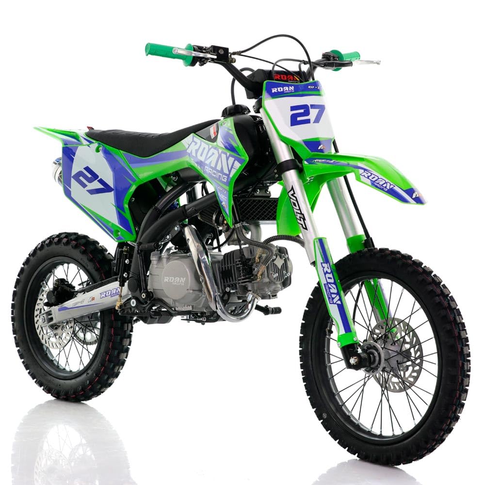Pit bike Apollo RXF-Z 140CC 17/14 XL con radiador de aceite motocross, enduro (verde)
