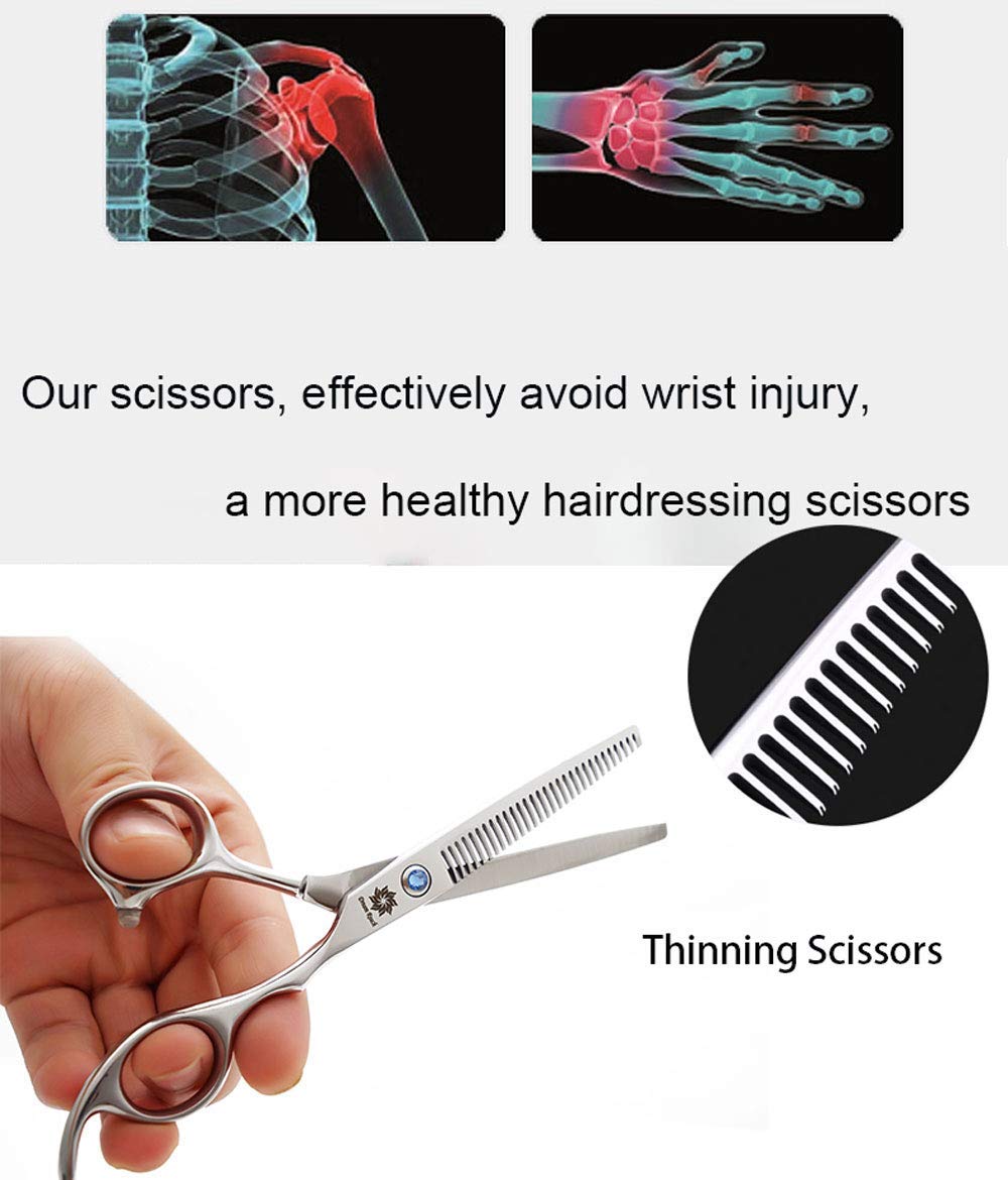 6.0 inch Professional Double teeth Barber Hair Thinning Scissor/Shear Hairdressing Blending Tools Perfect for Hair Stylist or Home Use (D-6.0 inch-Thinning Scissor) 1