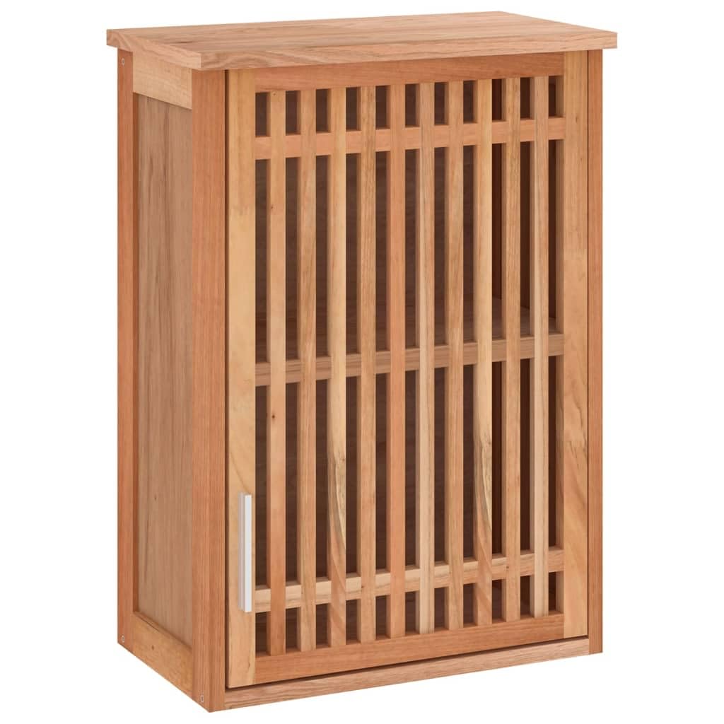 vidaXL Armoire Murale, Placard avec Rangement, Armoire Suspendue avec Porte, Meuble de Salle de Bain Toilette, Bois Massif de Noyer