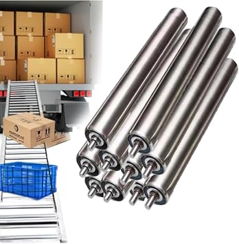 Commercial Gravity Roller Industrial Conveyor Roller Pack Of 10, Conveyor Rollers Infeed/outfeed Table Replacement Roller Steel Roller 4 8 12 14 16 18 20 24 40 Inch LongDia 50MM/2In,L 300MM