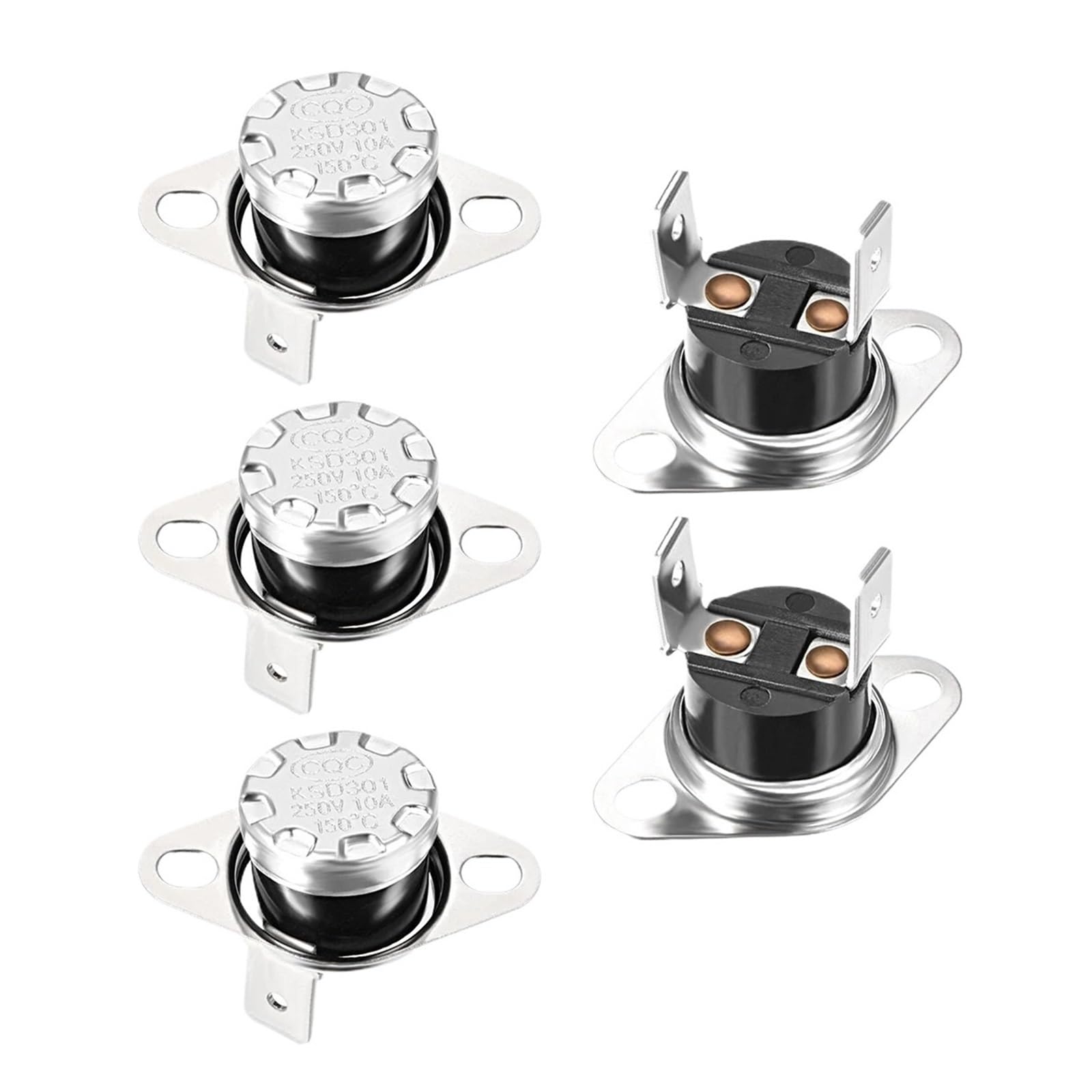 QQTD665BET 5Pcs 250V 10A 130°C-250°C KSD301 Thermostat Switch Normally Closed N.C Adjust Snap Disc Temperature Control for Microwave