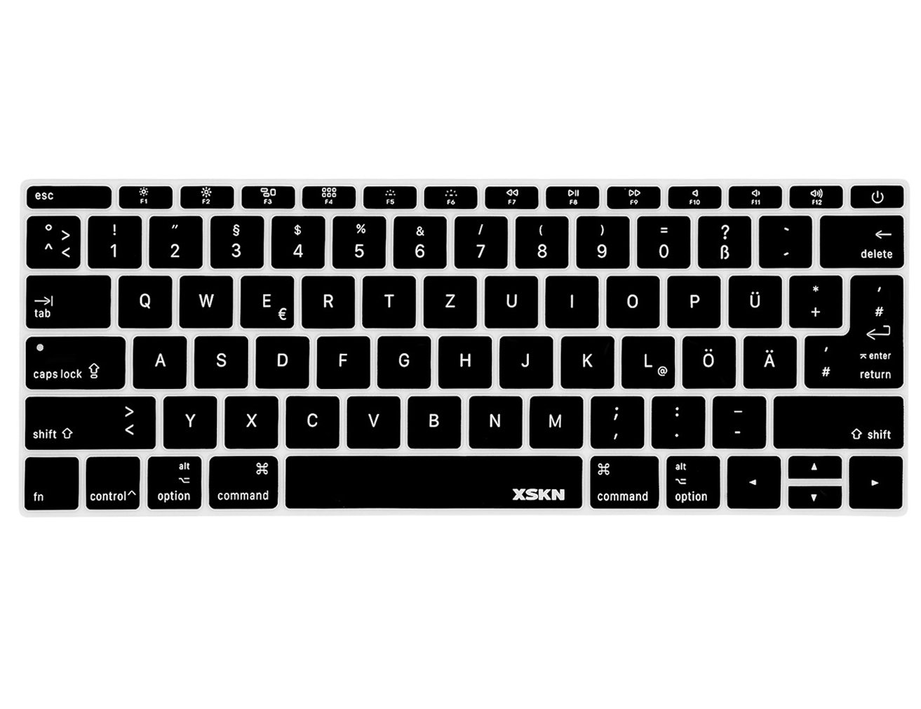 German Silicone Keyboard Skin Cover for Flat Keys New MacBook Pro 13" (2016 Released A1708, No Touch Bar) and MacBook 12" (2015 Released A1534), US EU Version