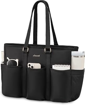 LOVEVOOK LOVEVOOK Laptop Tote Bag for Women Work, Teacher Tote Bag Nurse Bag With Large Cup Holder, Utility Professional Computer Bag For Work/Travel/College/Daily, Large Purse Handbag With Multi Pockets OEKO-TEX STANDARD 100
