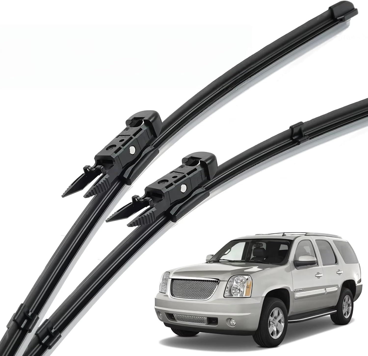 liufangfc Front Windscreen Beam Wipers for GMC Yukon MK3 2007-2013 22"+22", Set of 2 Replacement Blades with Pre-assembled Adapter, Only for Right-Hand Drive (UK)