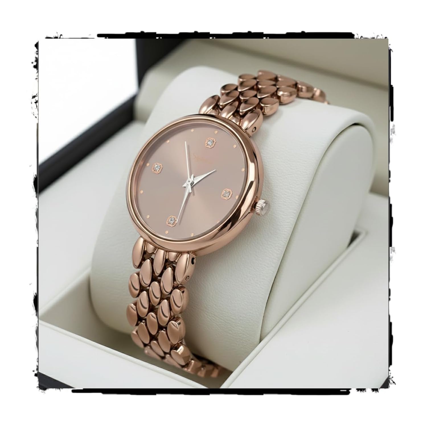Women’s Diamond Studded Watch | Premium Metal Bracelet Strap | Analog Quartz Movemnet Ladies Wrist Watch | Watch for Women & Girls | Wrist Watches for Women's & Girls&Ladies
