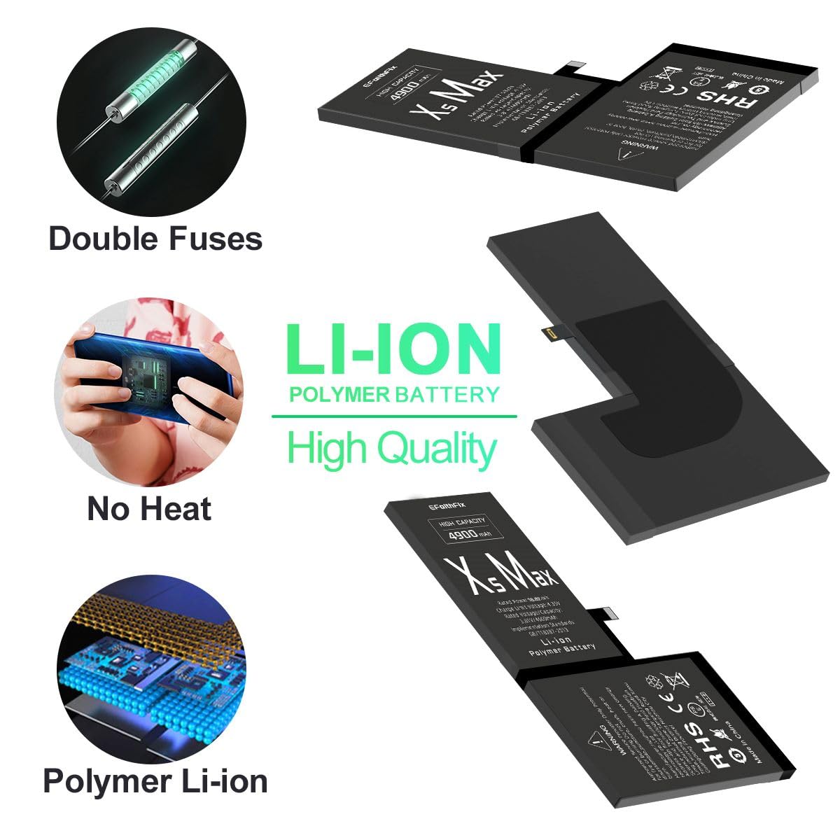 Batterie IPhone XS Max 3174mAh - Compatible A1921 A2101 - Avec Outils Remplacement