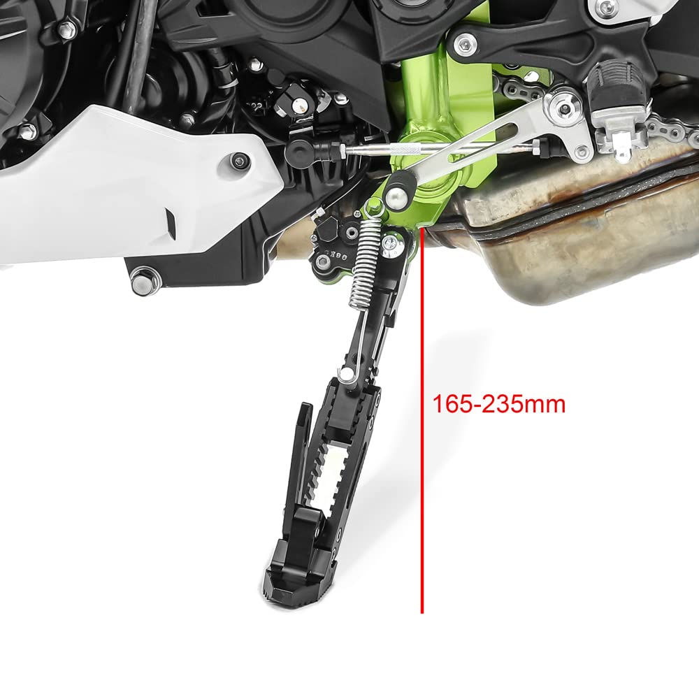 Béquille latérale Moto réglable en Hauteur Universelle Aluminium Tourtecs Noir