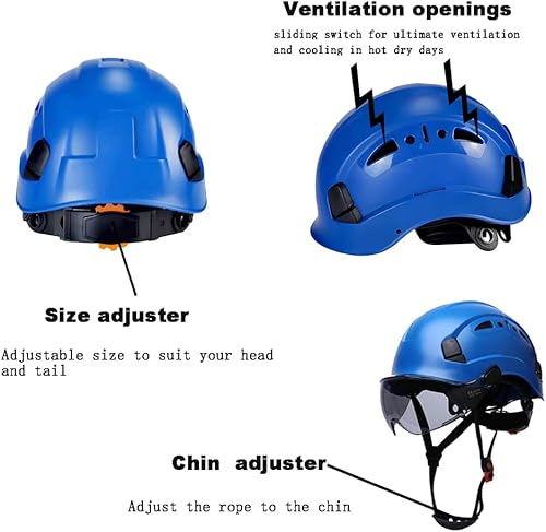 Miniatura 3 de Cascos De Construcción Casco de Seguridad con Visera 6 Puntos Ajustable Suspensión ANSI Z89.1 Tipo I Clase C Hardhats, Cascos De Construcción
