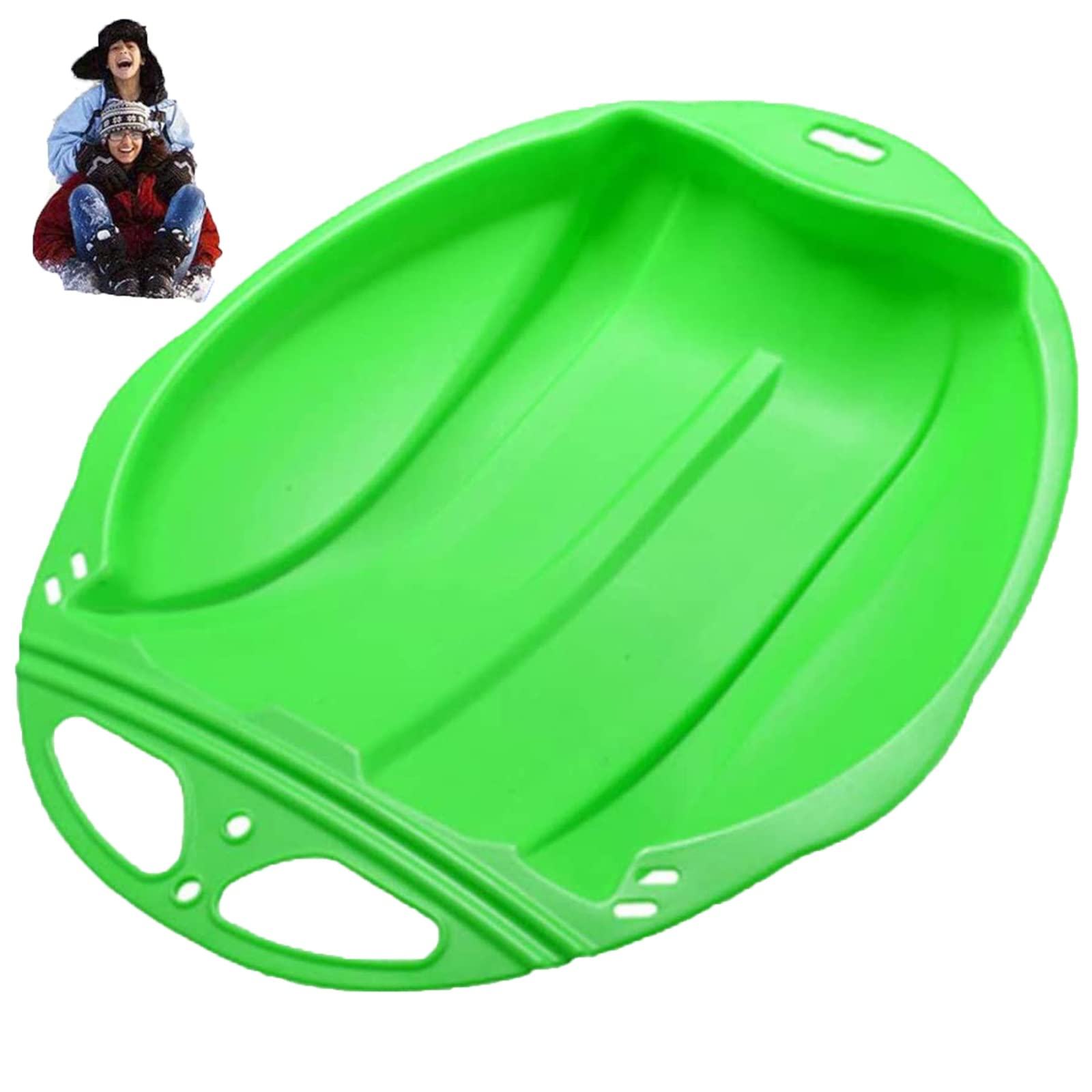 Winter Snow Sled Board, Portable Snow Sledge Board with Handle, Snow Slider Sled Disc Sledge, Snow Sled for Outdoor Sledding for Kids & Adults, Plastic Snow Sledge for Family Holiday Activity
