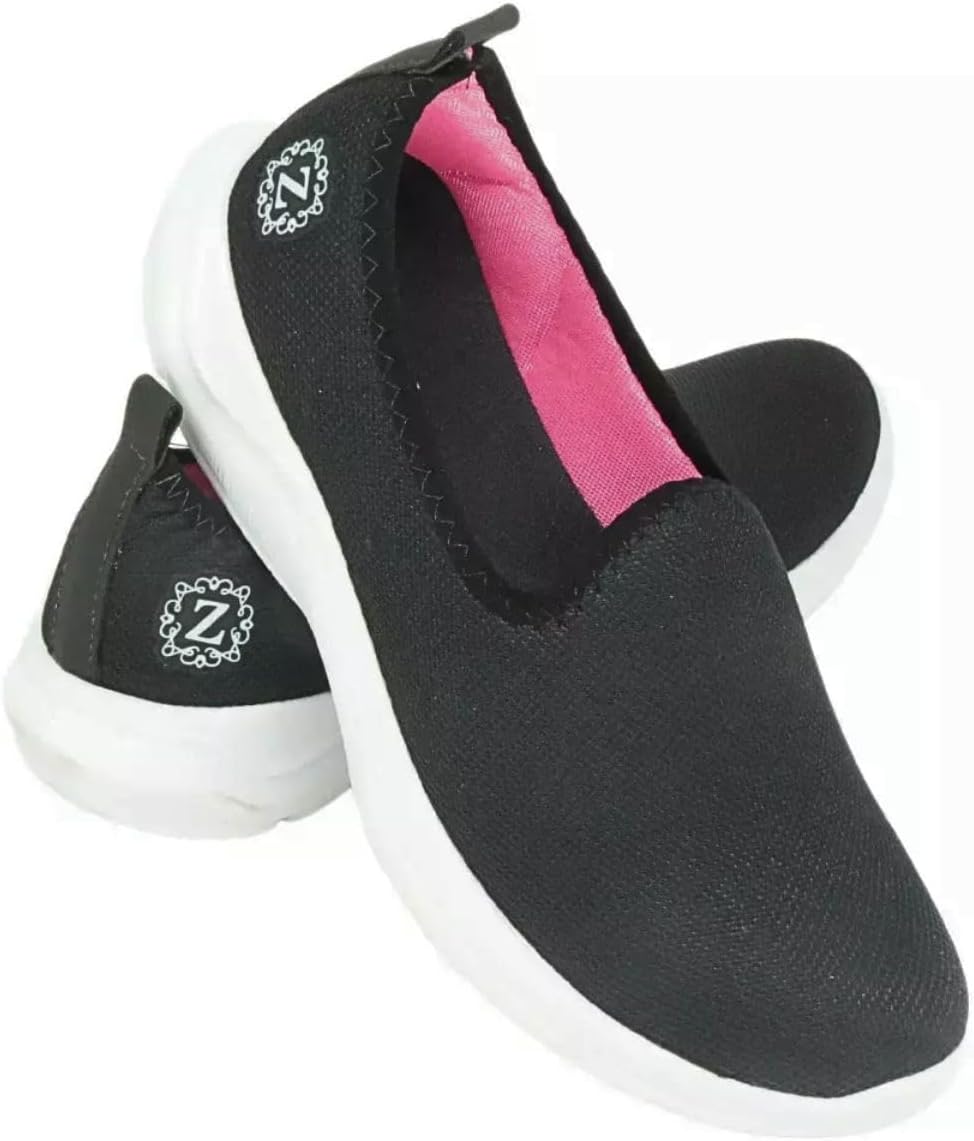 Tênis Feminino Para Caminhada e Academia Sem Cadarço Slip On – Preto/Pink