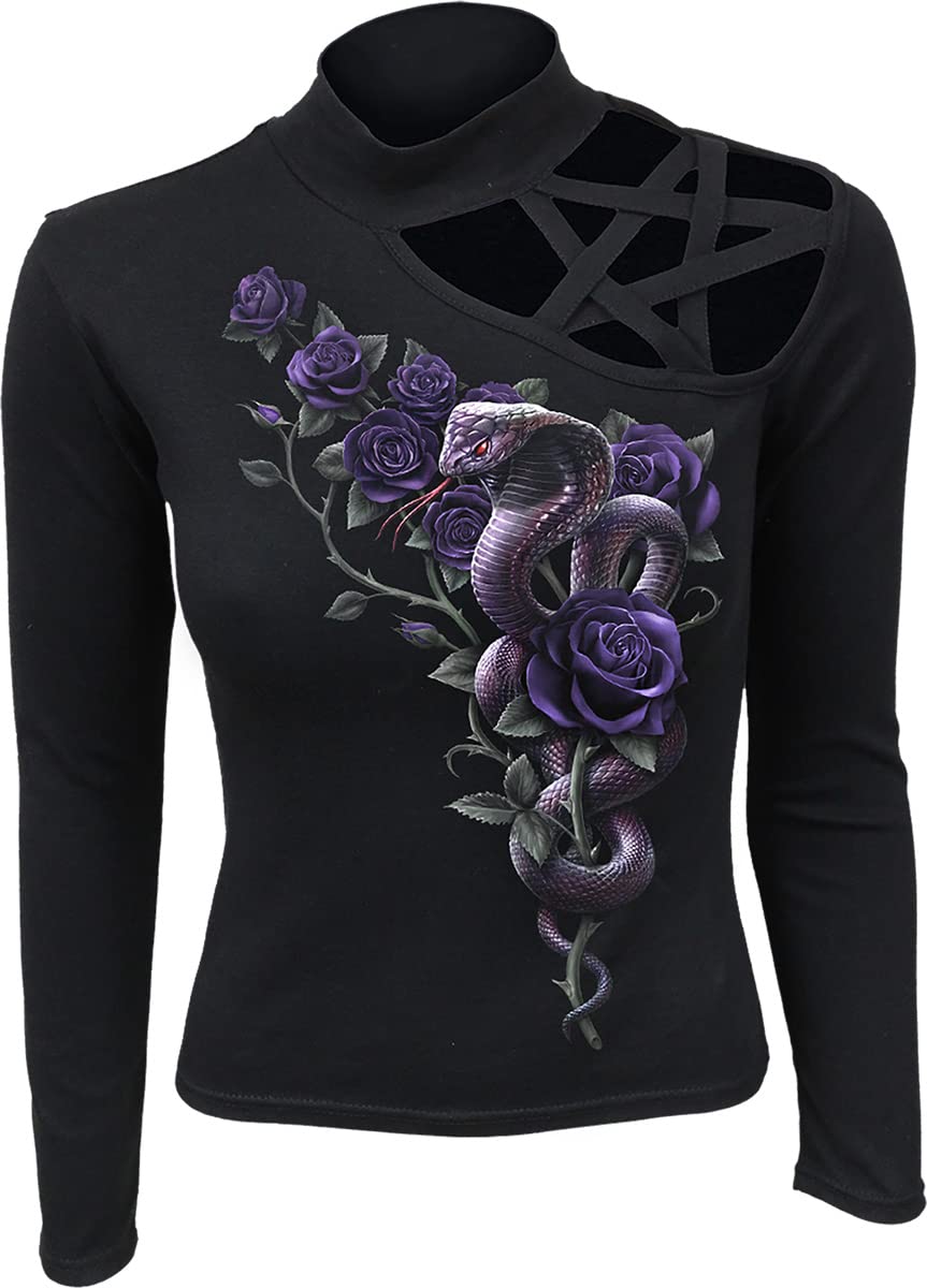 Spiral - Cobra Roses - Pentagram Shoulder Longsleeve Top - S