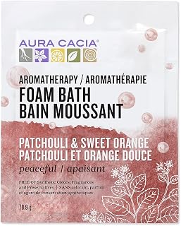 Aura Cacia Peaceful Patchouli & Sweet Orange Aromatherapy Foam Bath, 70.9g Packet