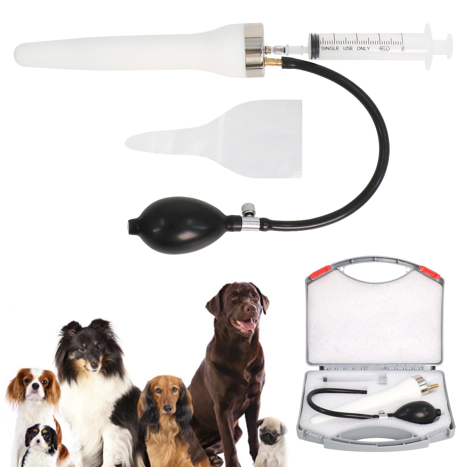 Wadoy Dog Artificial Insemination Kit for 22-44 lbs (10-20kg) Dogs Upgraded Pet Breeding Supplies for Border Collies, French Bulldogs, Shiba Inu, and Other Medium-Sized Breeds