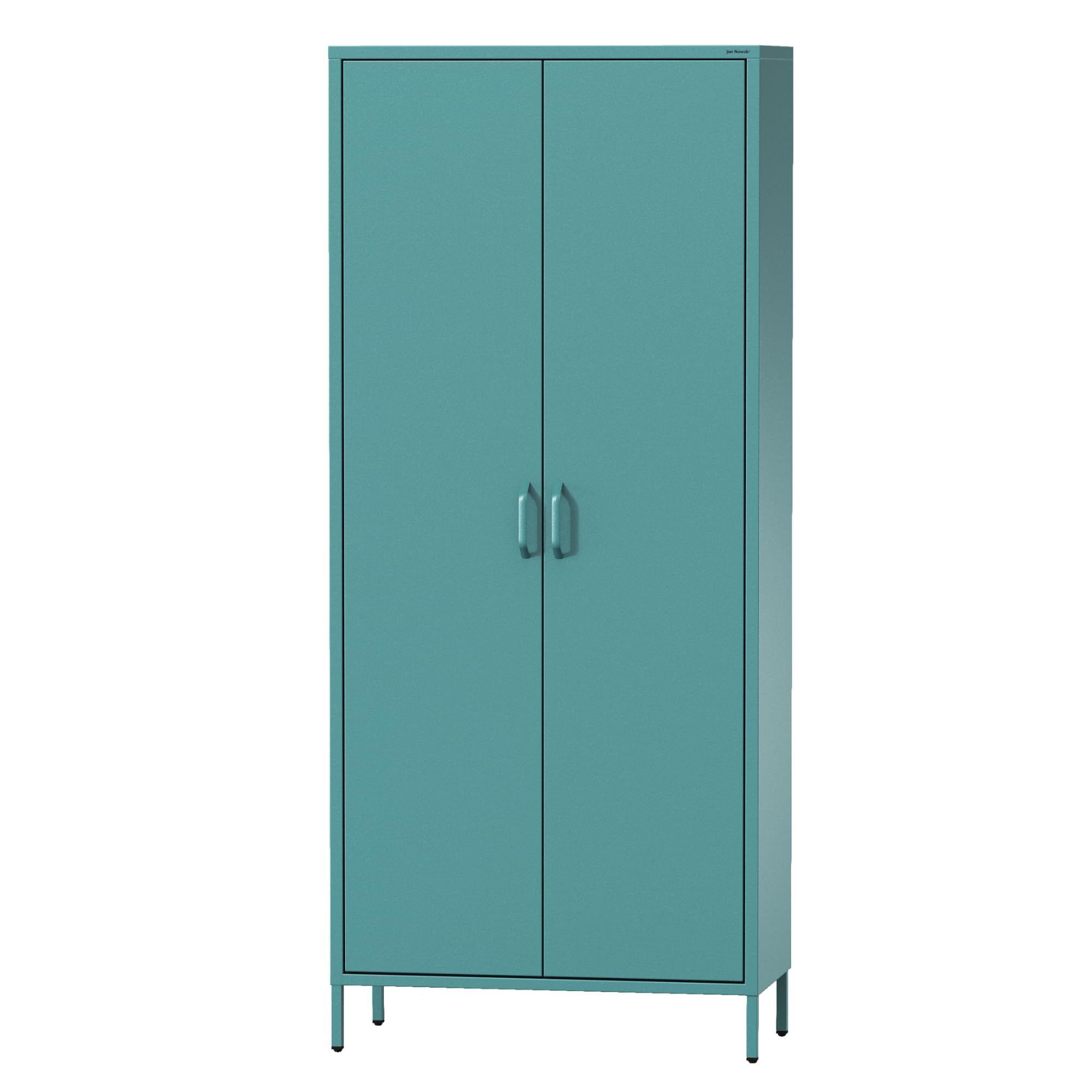Jan Nowak Kleiderschrank 2 Türig, Metallschrank Glitzernd - Flavio | Ablagen, Kleiderstange, Magnetverschluss | Geräumiger Garderobenschrank Schlafzimmer, Kinderzimmer | 80 x 185 x 45 cm | Marine
