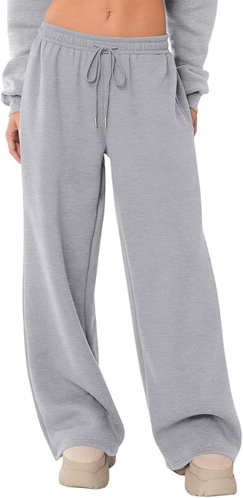 Pants Women Wide Leg High Waisted Drawstring Workout Sweatpants Winter Sweatpants Outdoor Joggers Trouser with Pockets