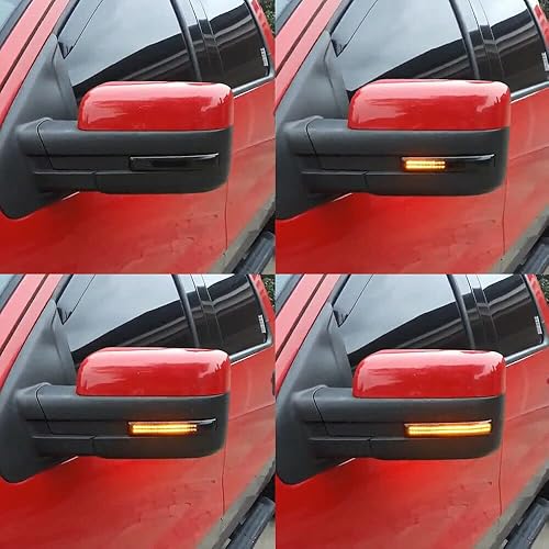 Miniatura 6 de 2 luces LED secuenciales de señalización de giro para espejo lateral, lente ahumada, compatible con Ford F-150 F150 Raptor 2009-2014