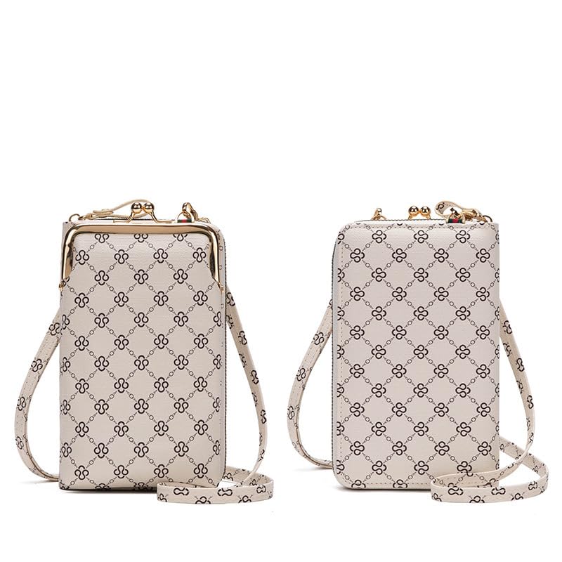 MOMISY Mobile Bag Cellphone Sling Bag Card Holder Wallet Handbag Crossbody multi-function Shoulder Bag for Girls & Women-Diamond (Off White) (B0CS686HF8) Amazon Price History, Amazon Price Tracker