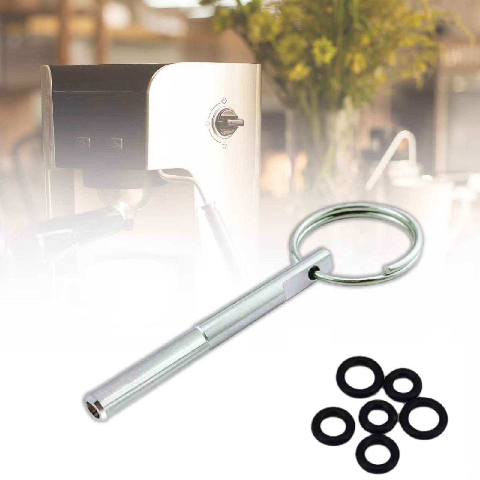 Clé à Tête Ovale Magnétique – Pour Machines à Café Automatiques, Acier Inox, Diamètre 6 Mm, Avec Joints De Rechange