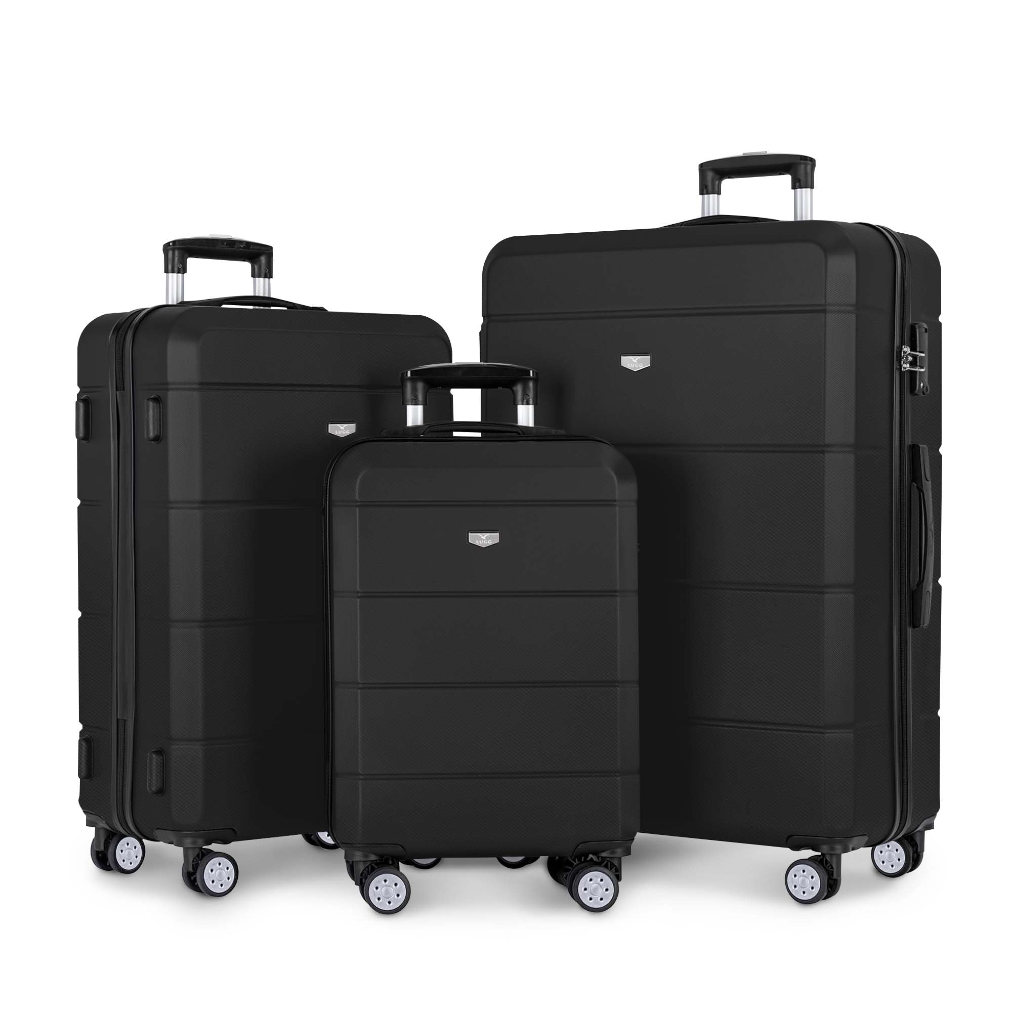Travel Suitcase Set - Jetset 3-Piece Hard Shell Luggage, 20" 24" 28 Strong & Lightweight with Secure TSA Lock, Smooth 360° Wheels, Internal Pockets - Airline Approved